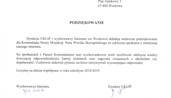 podziękowanie