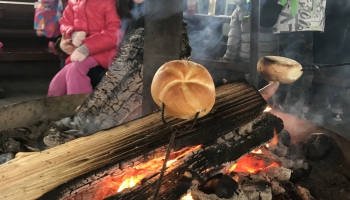 dzieci przy ognisku