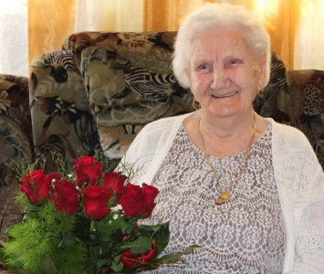 jubilatka z kwiatami