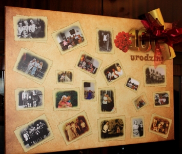 zdjęcia rodzinne na tablicy